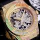 Replica Skeleton Hublot Rainbow Watch Rose Gold 45mm With Brown Leather Strap (2)_th.jpg